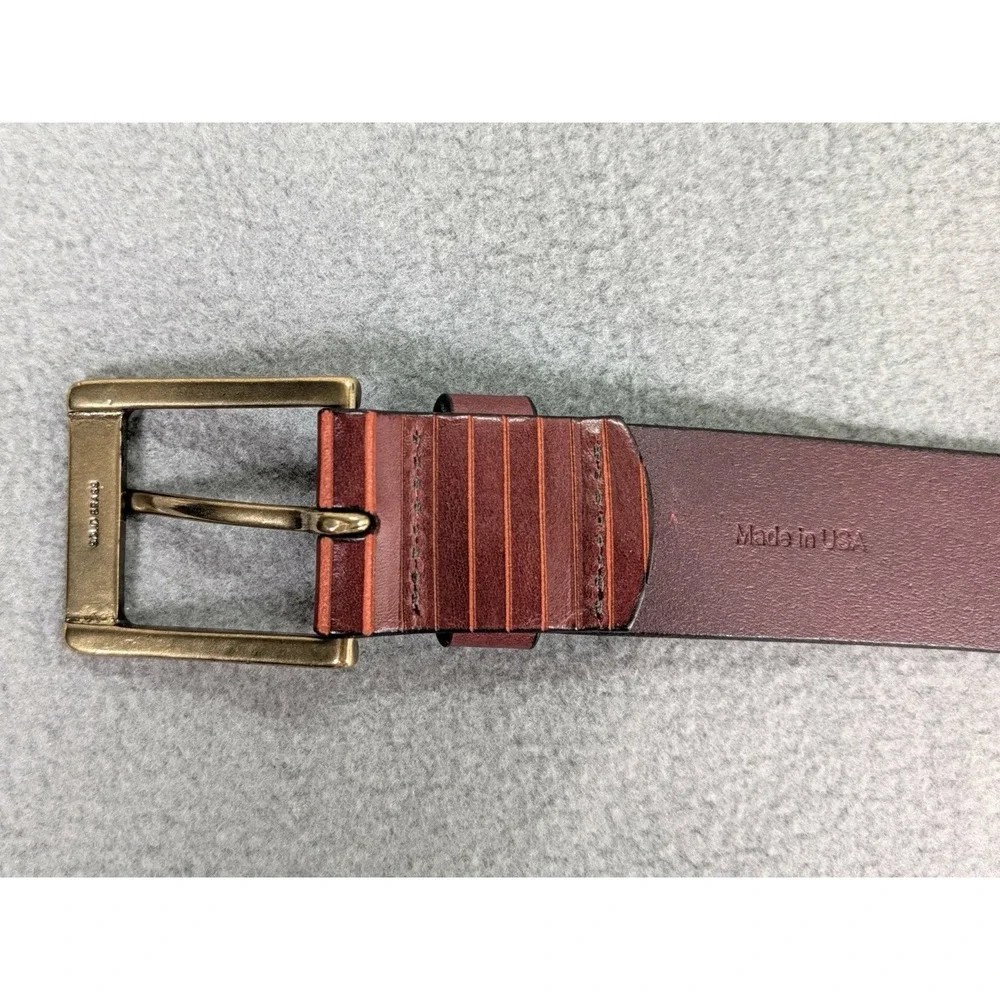 Allen Edmonds Brown Belt Sliced Slatted Scored Mens 44 Leather USA Old Money